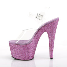 Load image into Gallery viewer, ADORE-708HMG Sexy 7&quot; Heel Clear Purple Glitter Pole Shoes