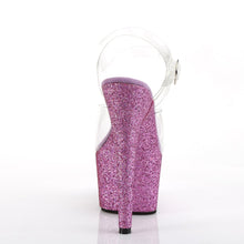 Load image into Gallery viewer, ADORE-708HMG Sexy 7&quot; Heel Clear Purple Glitter Pole Shoes