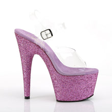 Load image into Gallery viewer, ADORE-708HMG Sexy 7&quot; Heel Clear Purple Glitter Pole Shoes