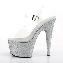 Load image into Gallery viewer, ADORE-708HMG Sexy 7&quot; Heel Clear Silver Glitter Pole Shoes