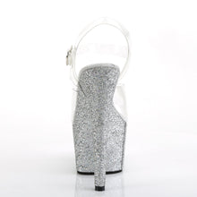 Load image into Gallery viewer, ADORE-708HMG Sexy 7&quot; Heel Clear Silver Glitter Pole Shoes