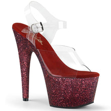 Load image into Gallery viewer, ADORE-708HMG Sexy 7 Inch Heel Burgundy Glitter Sexy Shoes