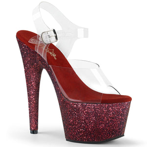 ADORE-708HMG Sexy 7 Inch Heel Burgundy Glitter Sexy Shoes