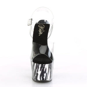 ADORE-708HP-2 Sexy Heels Clear Black Silver Pole Dance Shoes