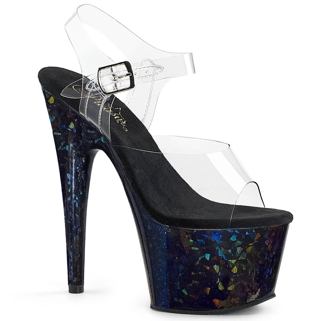 ADORE-708HSP Sexy 7 Inch Heel Clear Blue Hologram Sexy Shoes