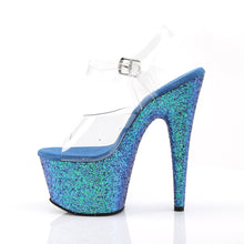 Load image into Gallery viewer, ADORE-708LG Transparent Blue Glitter Pole Dance Sandals