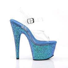 Load image into Gallery viewer, ADORE-708LG Transparent Blue Glitter Pole Dance Sandals