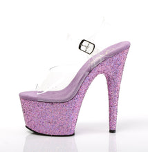 Load image into Gallery viewer, ADORE-708LG 7&quot; Heel Clear Lavender Glitter Pole Sandals