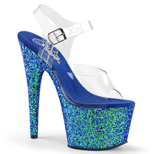 Load image into Gallery viewer, ADORE-708LG Transparent Blue Glitter Pole Dance Sandals