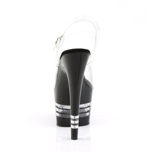 ADORE-708LN 7" Heel Clear and Black Pole Dancing Shoes