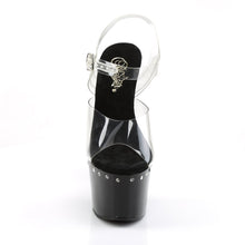 Load image into Gallery viewer, ADORE-708LS 7&quot; Heel Clear and Black Pole Dancing Shoes