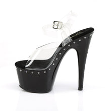 Load image into Gallery viewer, ADORE-708LS 7&quot; Heel Clear and Black Pole Dancing Shoes