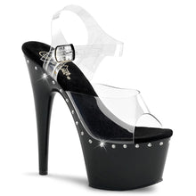 Load image into Gallery viewer, ADORE-708LS 7&quot; Heel Clear and Black Pole Dancing Shoes