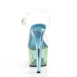 ADORE-708MCT Heels ClearLight Blue Tinted Pole Dancing Shoes