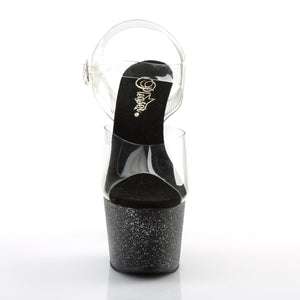 ADORE-708MG 7" Heel Clear and Black Pole Dancing Shoes