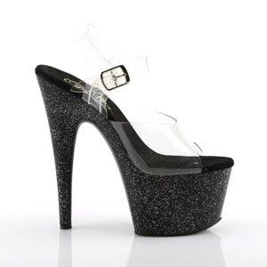 ADORE-708MG 7" Heel Clear and Black Pole Dancing Shoes