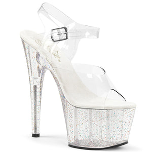 ADORE-708MG Pleasers 7 Inch Heel Clear Pole Dancing Shoes