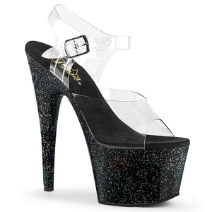 ADORE-708MG 7" Heel Clear and Black Pole Dancing Shoes