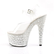 Load image into Gallery viewer, ADORE-708MR-5 7&quot; Heel Clear and White Exotic Dancing Shoes