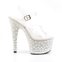 Load image into Gallery viewer, ADORE-708MR-5 7&quot; Heel Clear and White Exotic Dancing Shoes