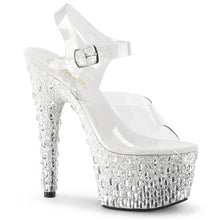 Load image into Gallery viewer, ADORE-708MR-5 7&quot; Heel Clear and White Exotic Dancing Shoes