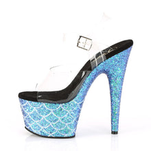 Load image into Gallery viewer, ADORE-708MSLG Sexy Transparent Blue Glitter Exotic Dance Shoe