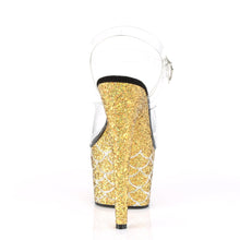 Load image into Gallery viewer, ADORE-708MSLG Sexy 7&quot; Heel Clear Gold Glitter Dancing Shoes