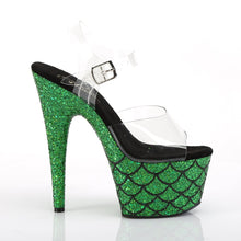 Load image into Gallery viewer, ADORE-708MSLG Sexy 7 Inch Heel Green Glitter Dancing Shoes