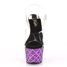 Load image into Gallery viewer, ADORE-708MSLG Sexy 7 Inch Heel Clear Purple Glitter Shoes