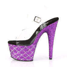 Load image into Gallery viewer, ADORE-708MSLG Sexy 7 Inch Heel Clear Purple Glitter Shoes