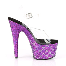 Load image into Gallery viewer, ADORE-708MSLG Sexy 7 Inch Heel Clear Purple Glitter Shoes