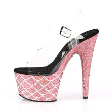 Load image into Gallery viewer, ADORE-708MSLG Sexy 7 Inch Heel Clear Salmon Glitter Shoes