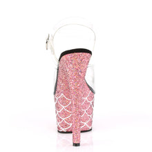 Load image into Gallery viewer, ADORE-708MSLG Sexy 7 Inch Heel Clear Salmon Glitter Shoes