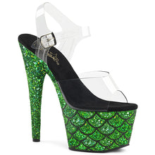 Load image into Gallery viewer, ADORE-708MSLG Sexy 7 Inch Heel Green Glitter Dancing Shoes