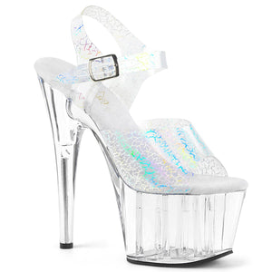 ADORE-708N-CK Pleaser Sexy 7" Heel Silver Pole Dancer Shoes