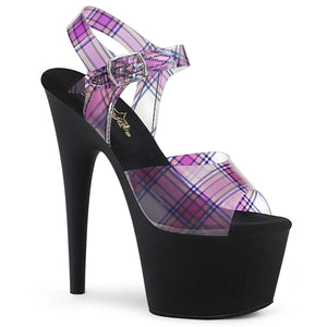 ADORE-708N-TAR Sexy 7" Heel Clear and Pink Pole Dancer Shoes