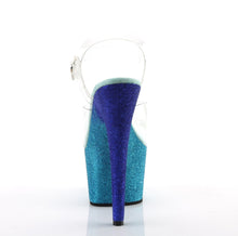 Load image into Gallery viewer, ADORE-708OMBRE 7 Inch Heel Clear Aqua White Glitter Sandals