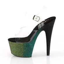 Load image into Gallery viewer, ADORE-708OMBRE Pleaser 7&quot; Heel Emerald Black Fetish Sandals