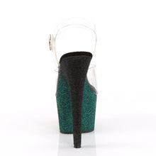 Load image into Gallery viewer, ADORE-708OMBRE Pleaser 7&quot; Heel Emerald Black Fetish Sandals