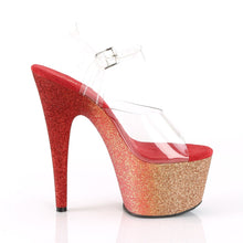 Load image into Gallery viewer, ADORE-708OMBRE 7 Inch Heel Rose Gold-Red Ombre Fetish Sandal