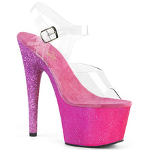 Load image into Gallery viewer, ADORE-708OMBRE Pleaser 7 Inch Heel Clear Pink Lavender Ombre