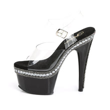 Load image into Gallery viewer, ADORE-708RS-1 7&quot; Heel Clear Black Pole Dance Platform Sandal