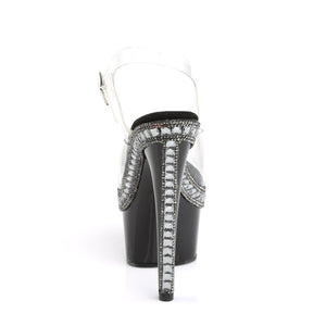 ADORE-708RS-1 7" Heel Clear Black Pole Dance Platform Sandal