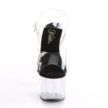 Load image into Gallery viewer, ADORE-708RSTG 7&quot; Heel Clear Black Pole Dance Platform Sandal