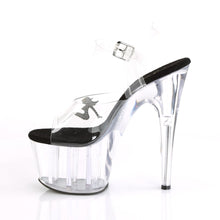 Load image into Gallery viewer, ADORE-708RSTG 7&quot; Heel Clear Black Pole Dance Platform Sandal