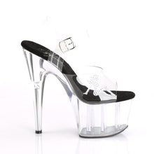 Load image into Gallery viewer, ADORE-708RSTG 7&quot; Heel Clear Black Pole Dance Platform Sandal