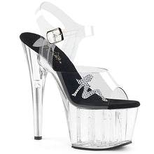 Load image into Gallery viewer, ADORE-708RSTG 7&quot; Heel Clear Black Pole Dance Platform Sandal