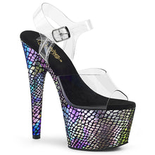 Load image into Gallery viewer, ADORE-708SP Pleaser 7&quot; Heel Clear Purple Holo Fetish Sandals