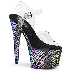 ADORE-708SP Pleaser 7" Heel Clear Purple Holo Fetish Sandals