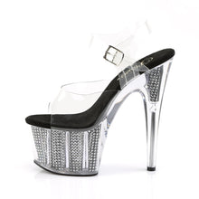 Load image into Gallery viewer, ADORE-708SRS 7 Inch Heel Clear Black Bling Fetish Sandals